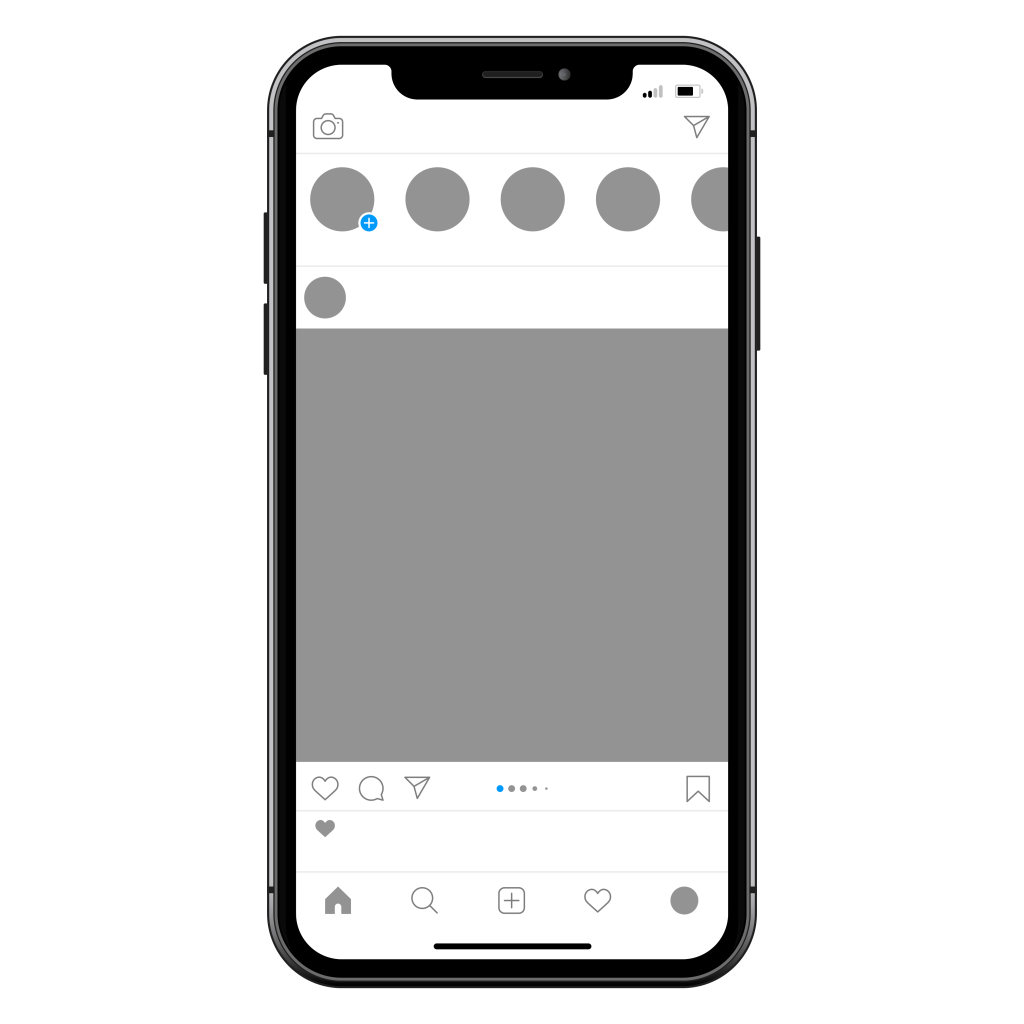 Instagram on mobile phone on transparent background PNG